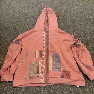 Womens new blue velvet hoodie size small